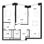 Планировка Квартира с 3 спальнями 74.72 м2 в ЖК Republic