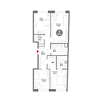 Планировка Квартира с 3 спальнями 85 м2 в ЖК Voxhall