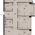 Планировка Квартира с 3 спальнями 133.1 м2 в ЖК High Life