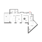 Планировка Квартира с 3 спальнями 119.5 м2 в ЖК Voxhall