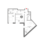Планировка Квартира с 3 спальнями 81.3 м2 в ЖК Voxhall