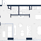 Планировка Апартаменты с 3 спальнями 108.4 м2 в ЖК Logos
