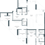 Планировка Квартира с 4 спальнями 234.3 м2 в ЖК Opus