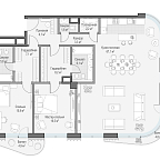 Планировка Квартира с 3 спальнями 142.1 м2 в ЖК Лаврушинский