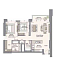 Планировка 2-комнатная квартира 120.5 м2 в ЖК Harbour Views Apartments