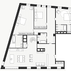 Планировка Квартира с 3 спальнями 200.2 м2 в ЖК Artisan