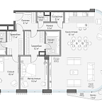 Планировка Квартира с 3 спальнями 141.7 м2 в ЖК Лаврушинский