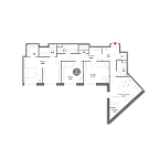 Планировка Квартира с 3 спальнями 120.2 м2 в ЖК Voxhall