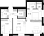 Планировка Квартира с 3 спальнями 68.8 м2 в ЖК Forst