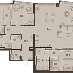 Планировка Квартира с 3 спальнями 157.6 м2 в ЖК High Life