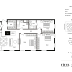 Планировка Апартаменты с 3 спальнями 105 м2 в ЖК Titul на Серебрянической