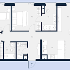 Планировка Апартаменты с 3 спальнями 102.8 м2 в ЖК Logos