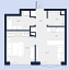 Планировка Апартаменты с 1 спальней 41.1 м2 в ЖК Logos