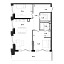 Планировка Квартира с 2 спальнями 89.88 м2 в ЖК Republic