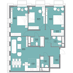 Планировка Квартира с 3 спальнями 111.4 м2 в ЖК Westerdam