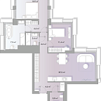 Планировка Апартаменты с 2 спальнями 82.5 м2 в ЖК Lumin House