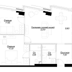 Планировка Квартира с 2 спальнями 76.04 м2 в ЖК Hide