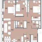 Планировка Квартира с 3 спальнями 111.6 м2 в ЖК Westerdam