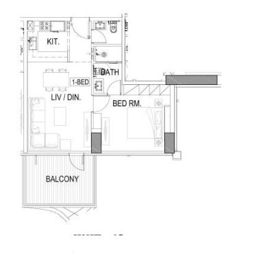 Планировка 1-комнатная квартира 69.3 м2 в ЖК Elegance Tower