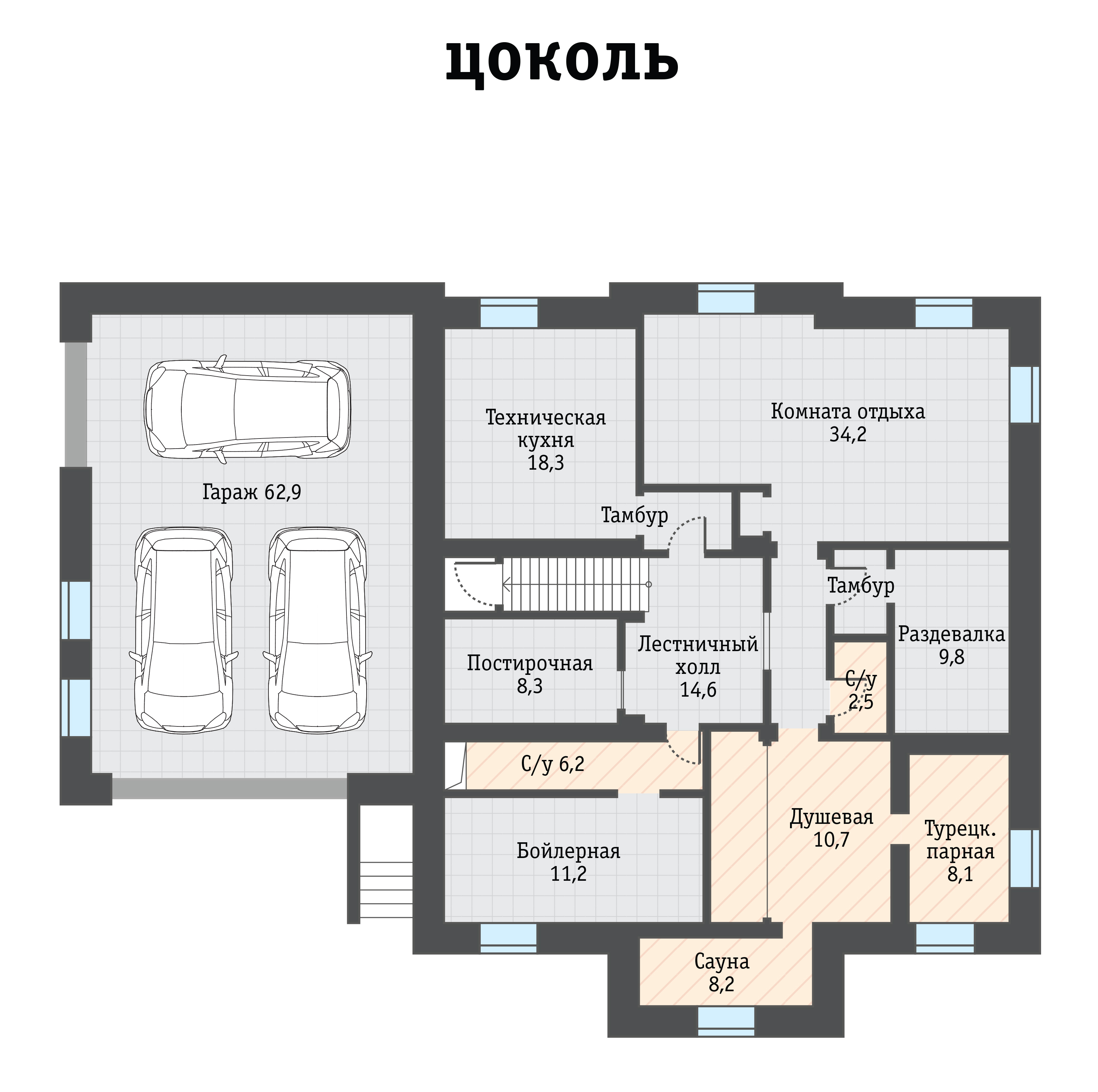 Планировка Домовладение с 6 спальнями 650 м2 в посёлке Монолит