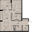 Планировка Квартира с 2 спальнями 71.3 м2 в ЖК High Life