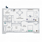 Планировка Апартаменты с 1 спальней 82.8 м2 в ЖК Звезды Арбата