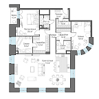 Планировка Квартира с 4 спальнями 170.9 м2 в ЖК Чистые Пруды